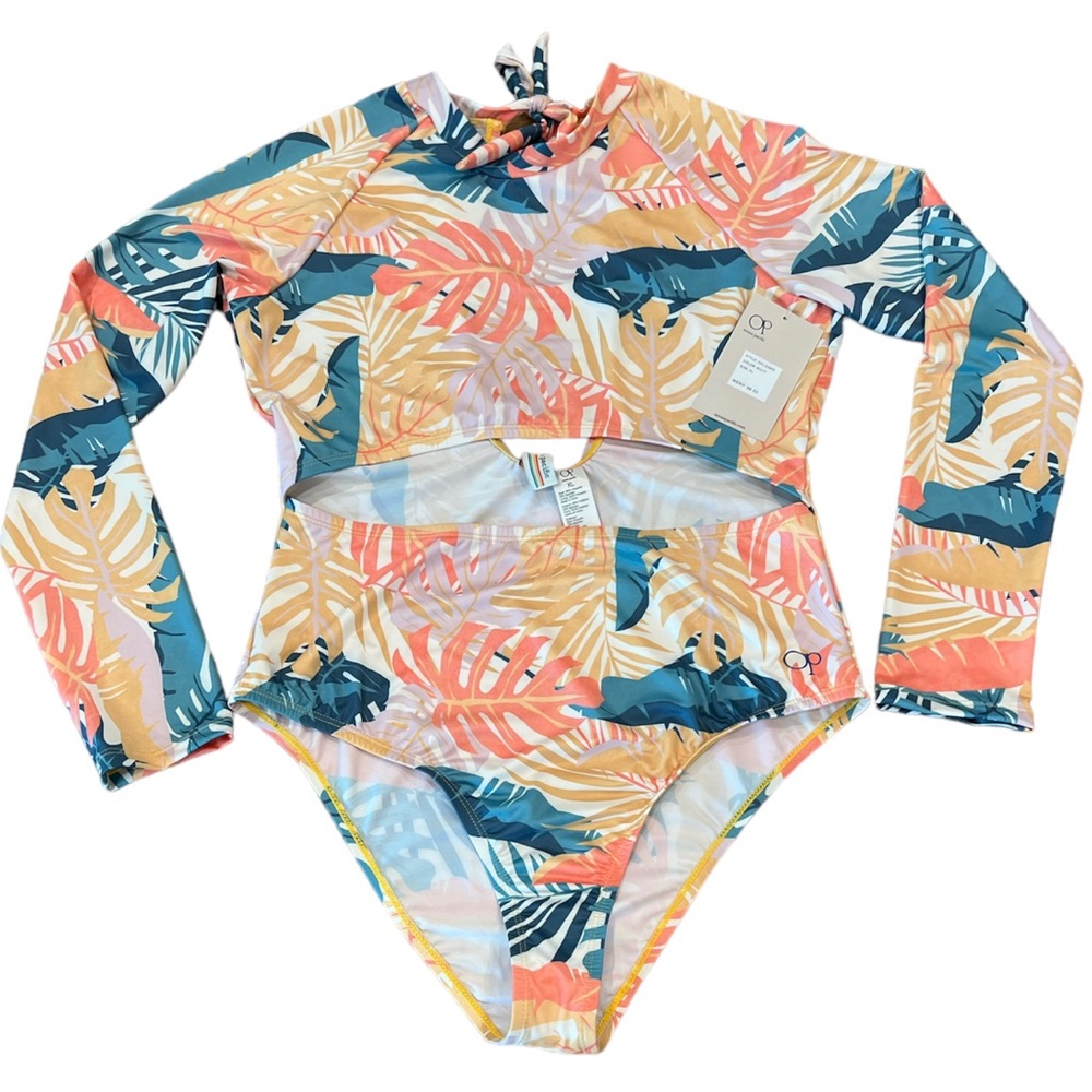OP Long Sleeve Rashguard One-Piece Swimsuit